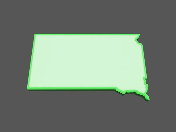 Mapa tridimensional de Dakota del Sur. Estados Unidos . — Foto de Stock