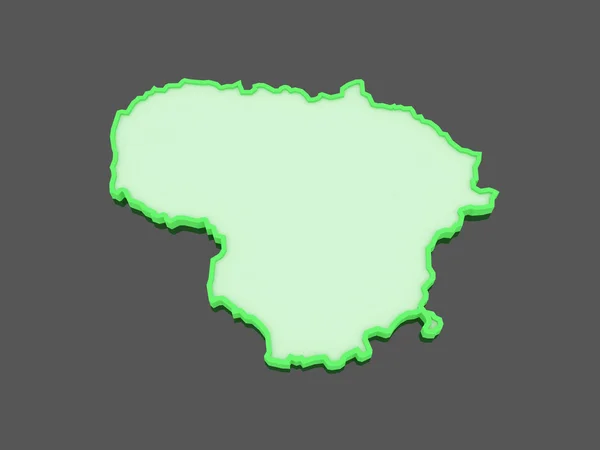 Mapa Litwy. — Zdjęcie stockowe
