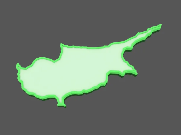 塞浦路斯地图. — 图库照片