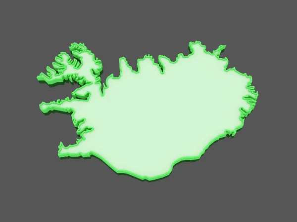 Landkarte von Island. — Stockfoto