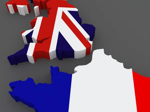 Britain and France. map. — Stock Photo, Image
