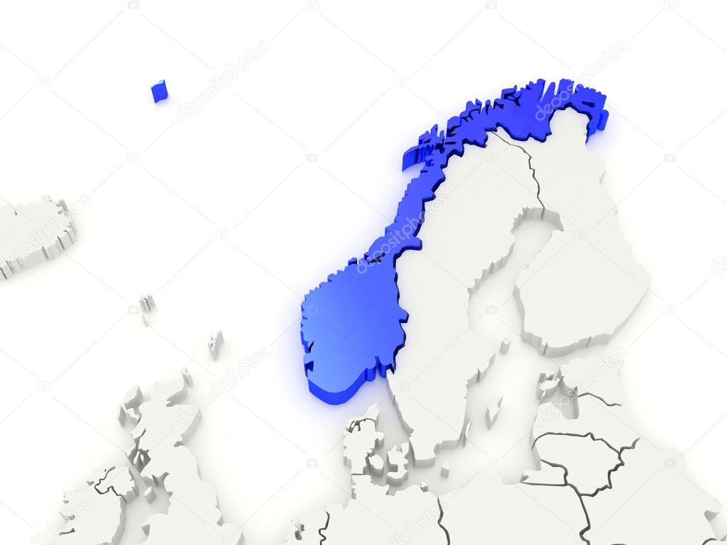 Map of Europe and Norway.