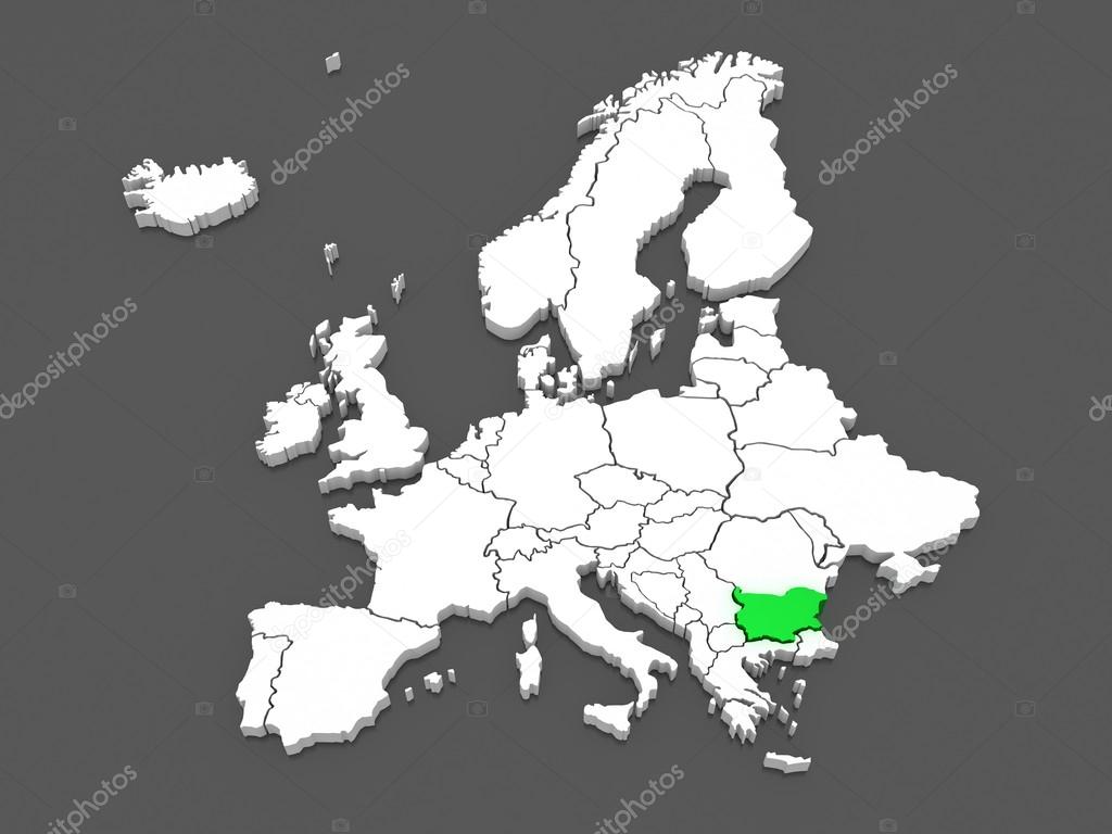 Carte De Leurope Et De La Bulgarie Photographie