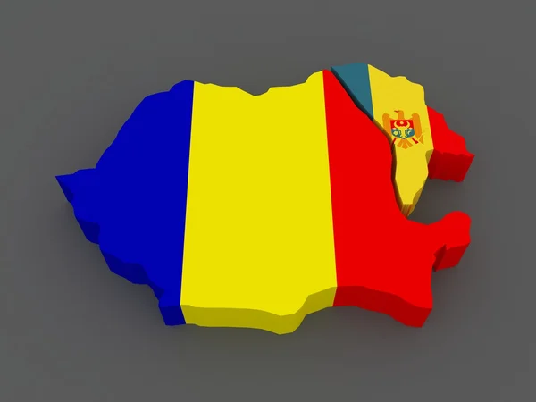 Romania and Moldova. map. — Stock Photo, Image