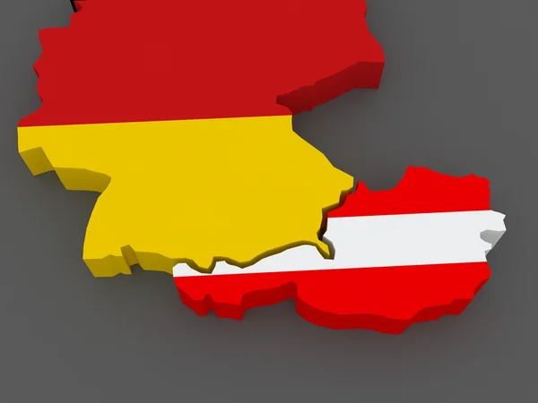 Germany and Austria. map. — Stock Photo, Image