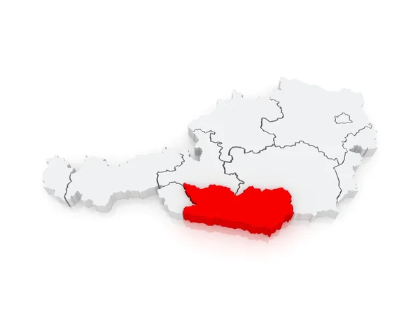 Mappa della Carinzia. Austria . — Foto Stock