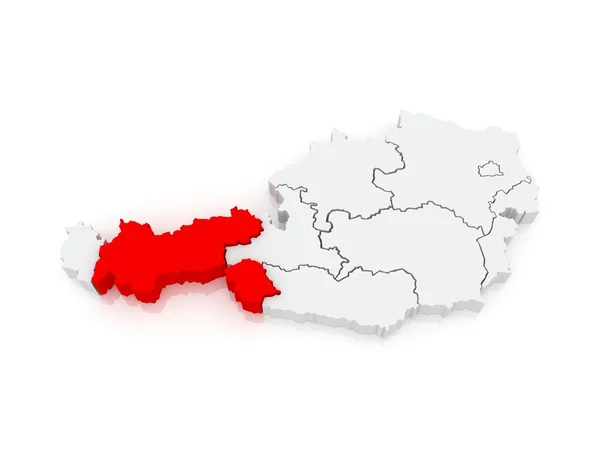 Mapa do Tirol. Áustria . — Fotografia de Stock