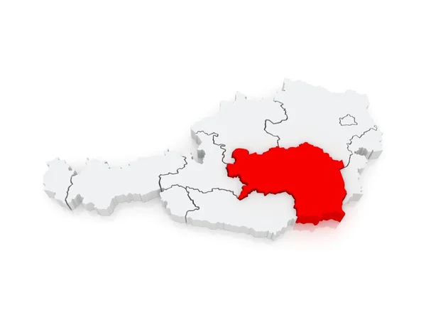 シュタイアー マルク州の地図。オーストリア. — ストック写真