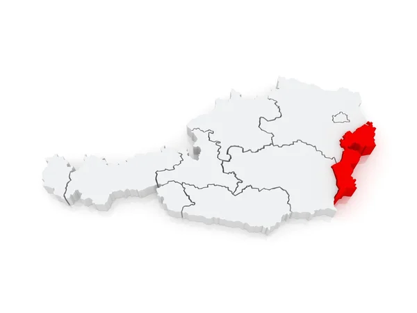 Mapa de Burgenland. Áustria . — Fotografia de Stock