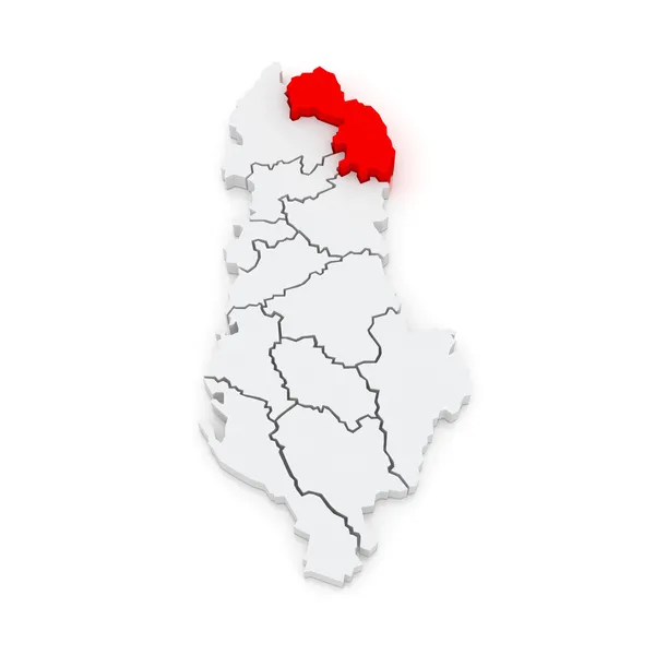 Map of Kukes. Albania. — Stock Photo, Image