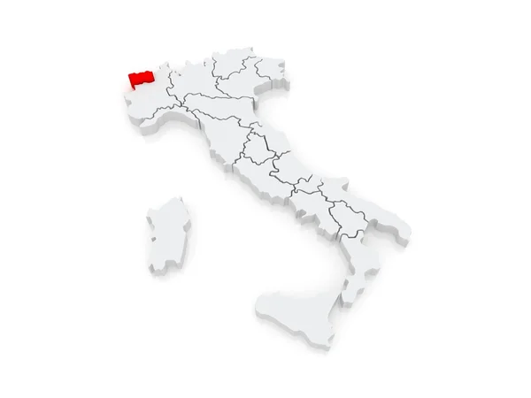 瓦莱达奥斯塔的地图。意大利. — 图库照片