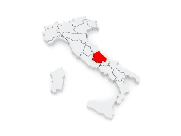 在阿布鲁索的地图。意大利. — 图库照片