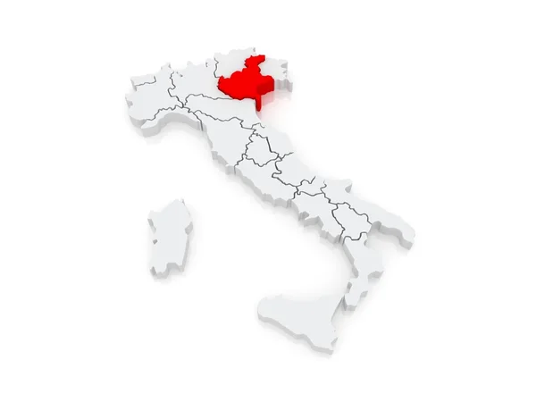 Karte von Venetien. Italien. — Stockfoto