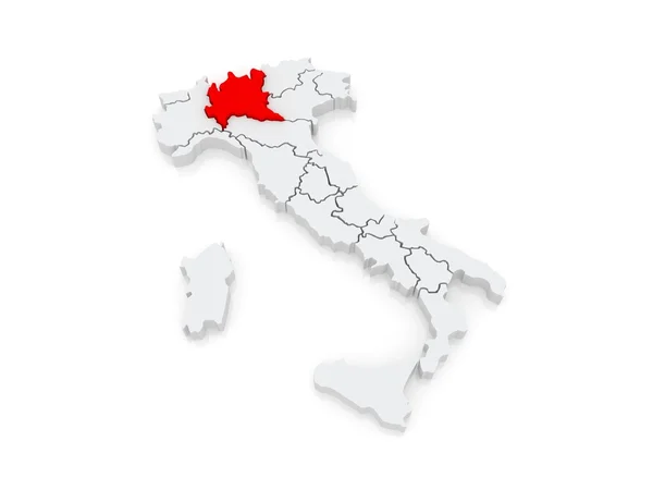 lombardy Haritası. İtalya.