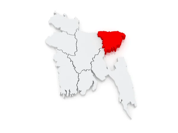 Map of Sylhet. Bangladesh. — Stock Photo, Image