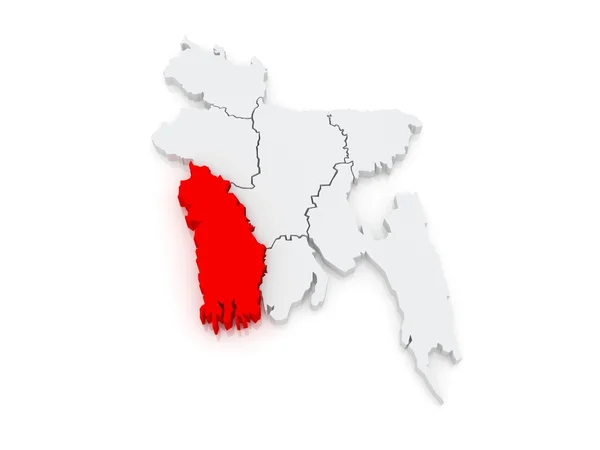 Map of Khulna. Bangladesh. — Stock Photo, Image