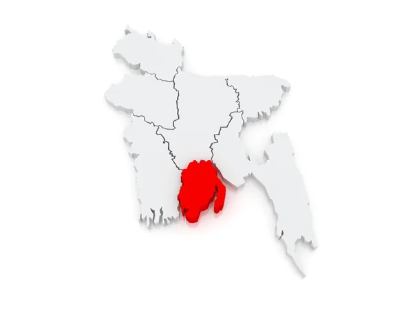 Mapa barisal. Bangladéš. — Stock fotografie