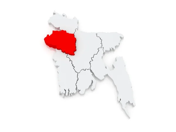 Map of Rajshahi. Bangladesh. — Stock Photo, Image