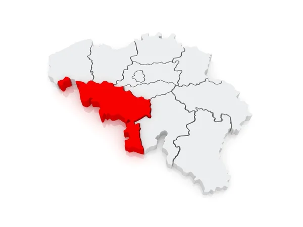 Mappa di Hainaut. Belgio . — Foto Stock