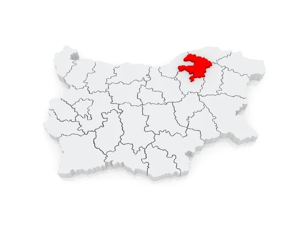 Razgrad 地区的地图。保加利亚. — 图库照片