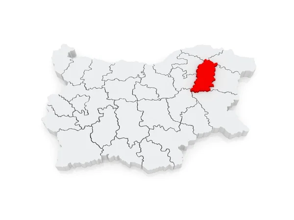 Mapa obwód Szumen. Bułgaria. — Zdjęcie stockowe