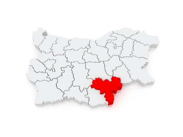 Mapa da província de Haskovo. Bulgária . — Fotografia de Stock