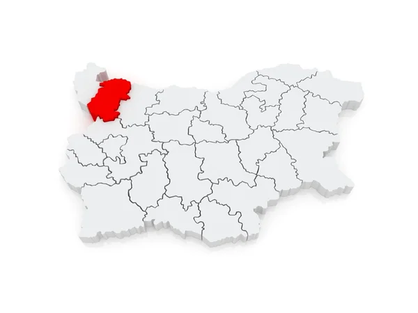 Mapa oblasti montana. Bulharsko. — Stock fotografie