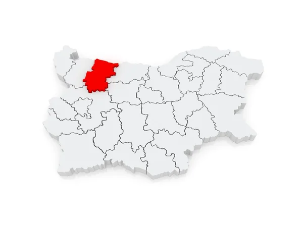 Χάρτης της επαρχίας της vratsa. Βουλγαρία. — Φωτογραφία Αρχείου