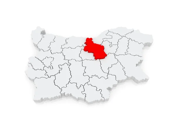 Map of Veliko Tarnovo Province. Bulgaria. — Stock Photo, Image