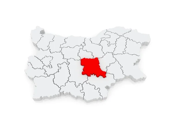 Mapa da região de Stara Zagora. Bulgária . — Fotografia de Stock