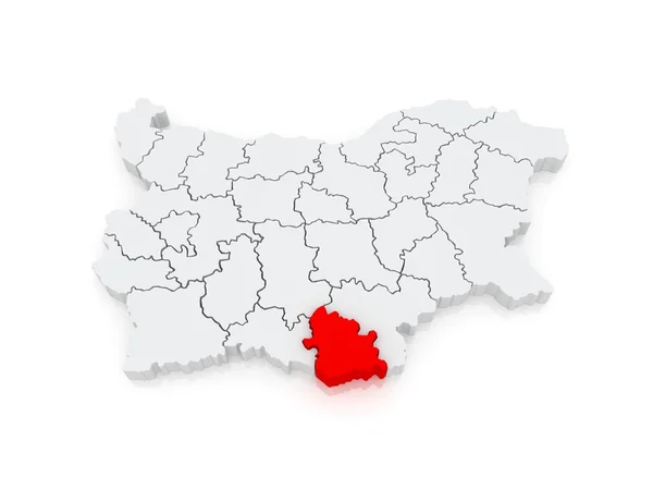 Mapa obszaru kyrdzhaliyskaya. Bułgaria. — Zdjęcie stockowe