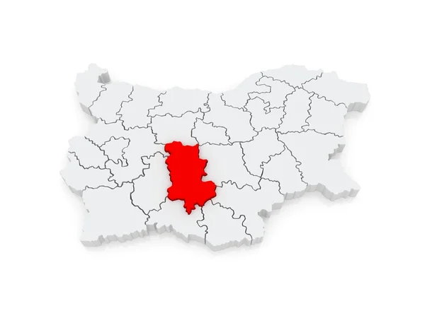 Mapa regionu Płowdiw. Bułgaria. — Zdjęcie stockowe