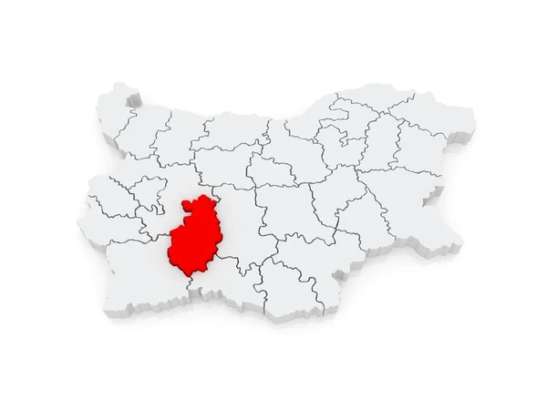 Map of Pazardzhik Province. Bulgaria. — Stock Photo, Image