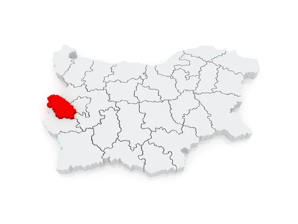 Mapa regionu pernik. Bułgaria. — Zdjęcie stockowe