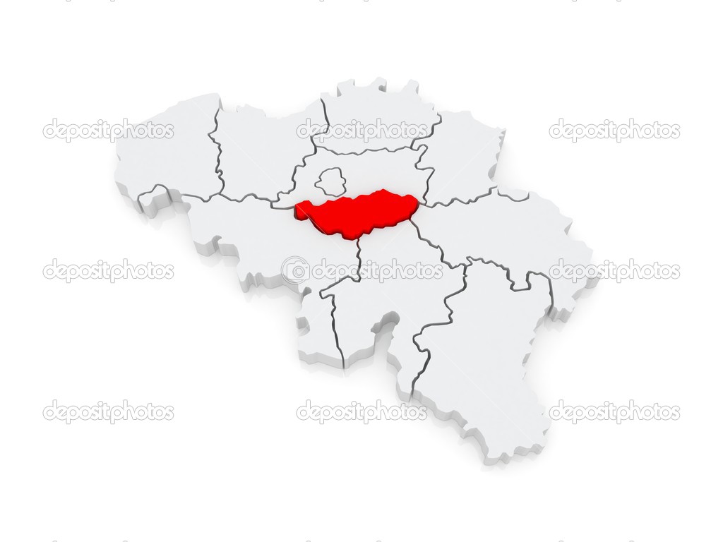 Map of Walloon Brabant. Belgium.