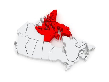nunavut Haritası. Kanada.