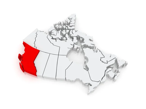 Mapa de British Columbia. Canadá . — Fotografia de Stock