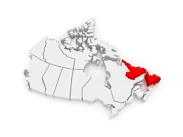 Mapa Nowa Fundlandia i labrador. Kanada. — Zdjęcie stockowe