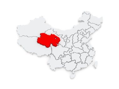 qinghai Haritası. Çin.