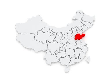 shandong Haritası. Çin.