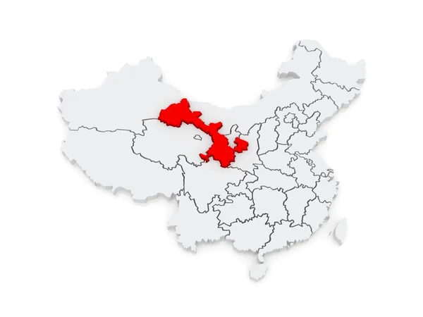 甘肃省的地图。中国. — 图库照片