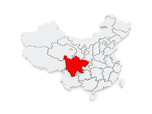 Map of Sichuan. China. — Stock Photo, Image