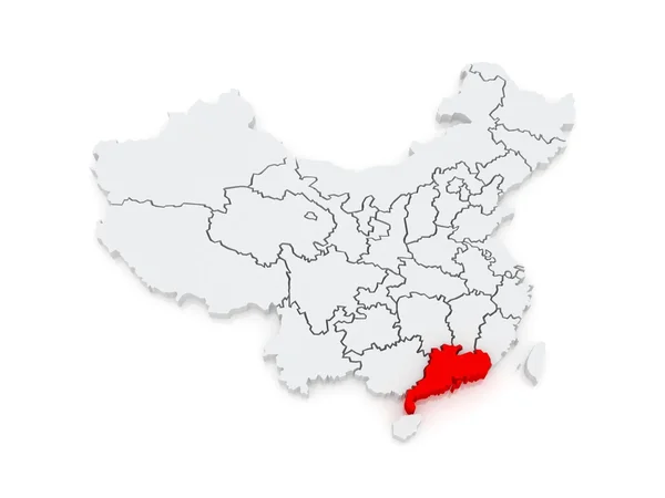 Mapa de Guangdong. China . — Fotografia de Stock