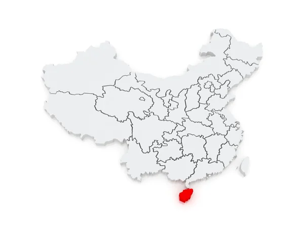Mapa de Hainan. China . — Fotografia de Stock