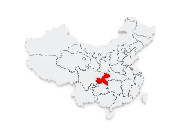 Mapa de Chongqing. China. . —  Fotos de Stock