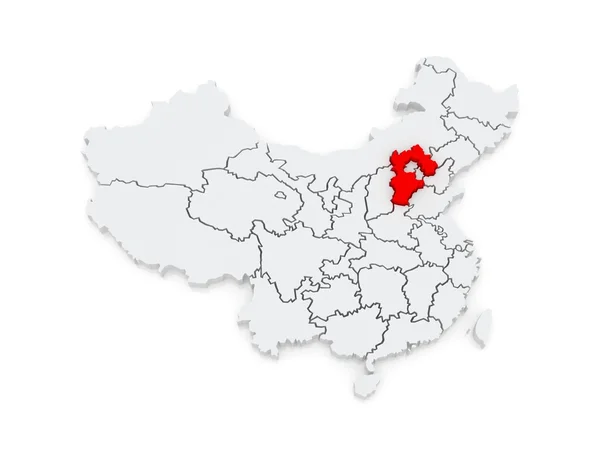 Karta över hebei. Kina. — Stockfoto