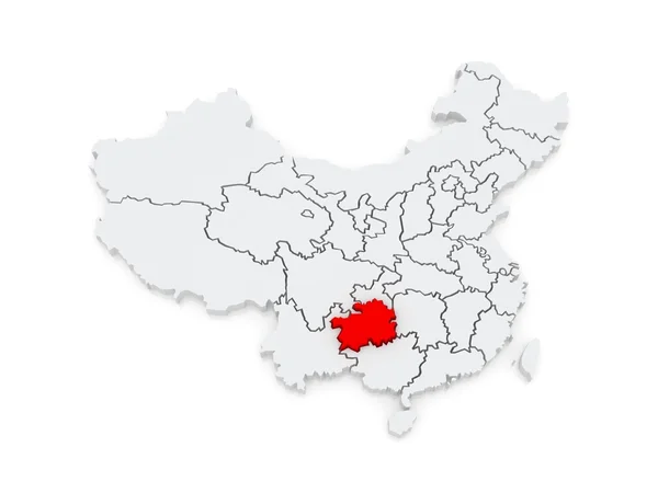 Mappa di Guizhou. Cina . — Foto Stock