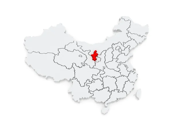 Map of Ningxia Hui Autonomous Region. China. — Stock Photo, Image