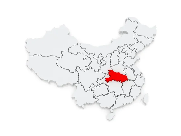 Mapa de Hubei. China. . — Foto de Stock