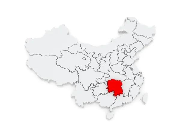 Mapa prowincji hunan. Chiny. — Zdjęcie stockowe